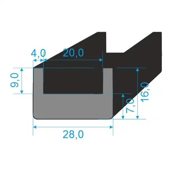 TKP 600 Pryžový profil EPDM 60ShA Expresní Doručení